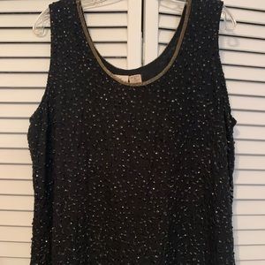 Chance Encounters Size M Black Sequin Blouse